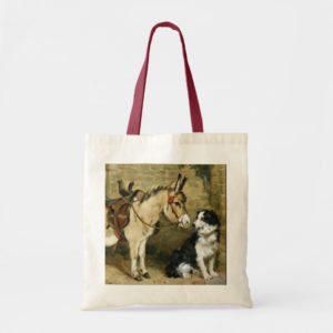 Dog & Donkey Animal Friends - Vintage Art by Emms Tote Bag