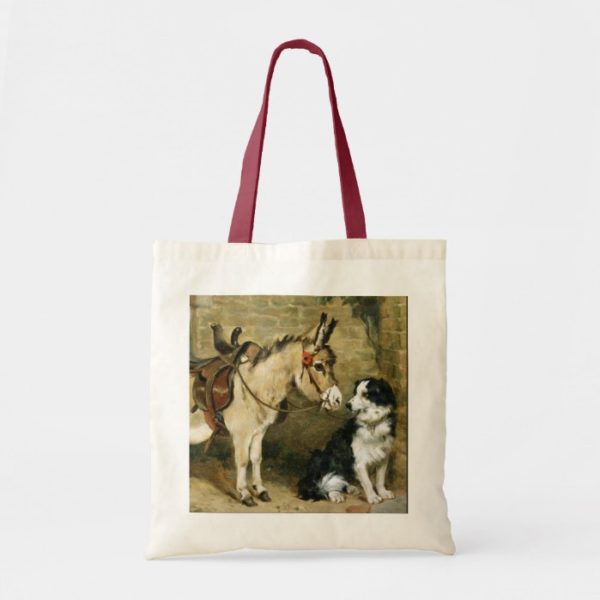 Dog & Donkey Animal Friends - Vintage Art by Emms Tote Bag