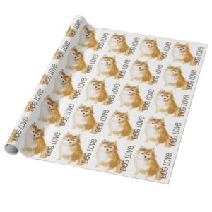 Dog Love Pomeranian Wrapping Paper