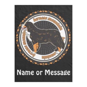 Dog Lover Bernese Mountain Custom Name / Message Fleece Blanket