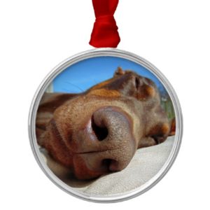 Dog nose metal ornament