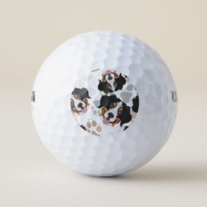 Dog paws pattern Bernese Mountain Dog Golf Balls