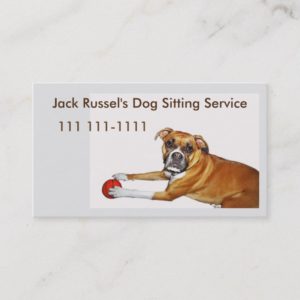 Dog Sitter Template with Boxer Puppy Business Card