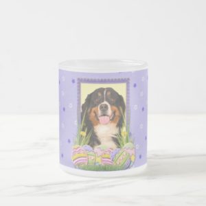 Easter Egg Cookies - Bernese Mountain Dog Frosted Glass Coffee Mug