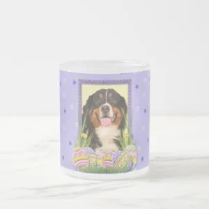 Easter Egg Cookies - Bernese Mountain Dog Frosted Glass Coffee Mug