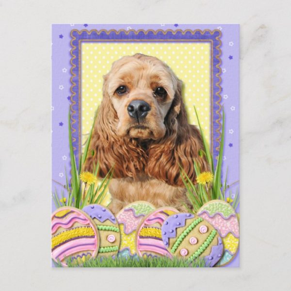 Easter Egg Cookies - Cocker Spaniel Holiday Postcard