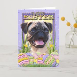 Easter Egg Cookies - Pug Holiday Card