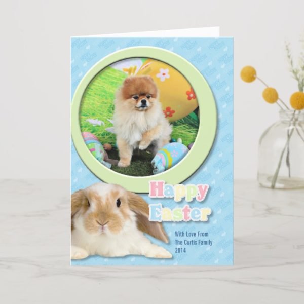 Easter - Pomeranian - Dexter Holiday Card