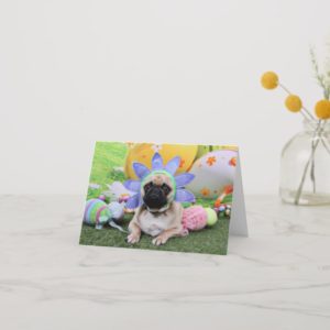 Easter - Pug - Louie Holiday Card