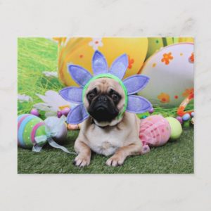 Easter - Pug - Louie Holiday Postcard