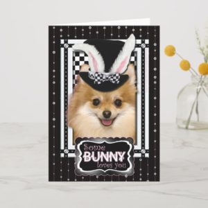 Easter - Some Bunny Loves You - Pomeranian Holiday Card