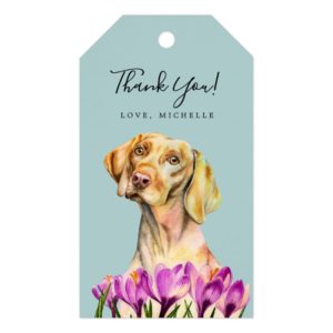 Elegant Vizsla Dog Watercolor Thank You Gift Tags