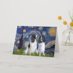 Engilsh Springer Pair - Starry Night Card