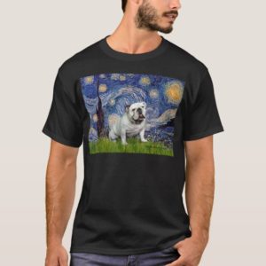 English Bulldog 8 - Starry Night T-Shirt