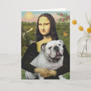 English Bulldog 9 - Mona Lisa Card