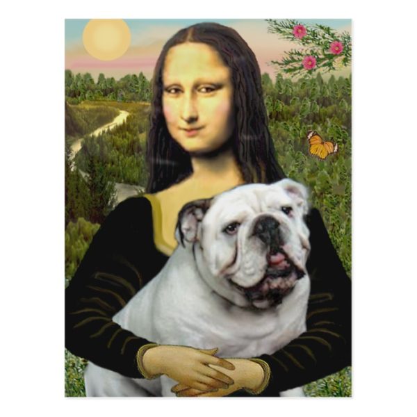 English Bulldog 9 - Mona Lisa Postcard