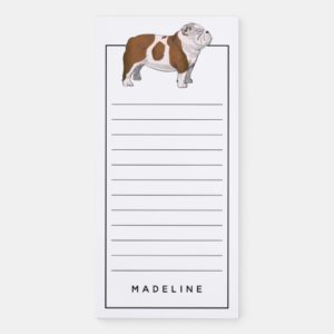 English Bulldog | Add Your Name Magnetic Notepad
