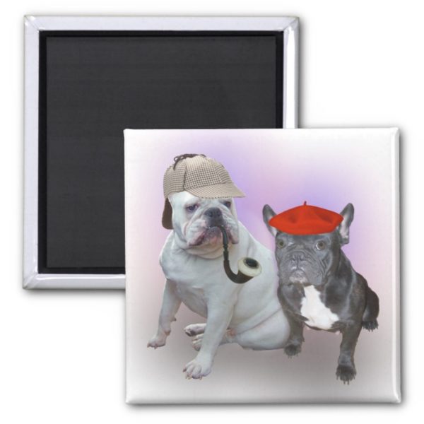 English Bulldog and French Bulldog Magnet