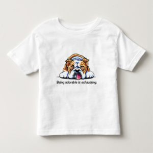 English Bulldog Being Adorable Off-Leash Art™ Toddler T-shirt
