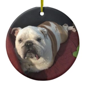 English Bulldog Ceramic Ornament