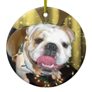 English Bulldog Christmas ornament