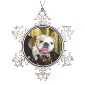 English bulldog Christmas ornament