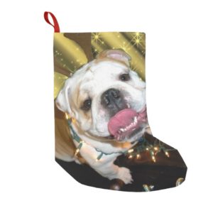 English bulldog Christmas stocking