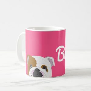 English Bulldog Cute Dog Portrait Illustration Coffee Mug