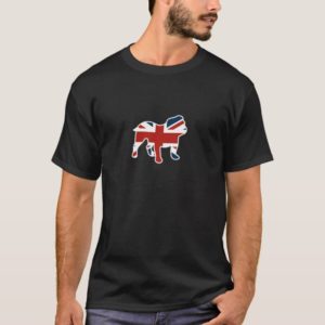 English Bulldog in Union Jack Flag T-Shirt