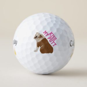 English Bulldog Kiss My Putt Golf Balls