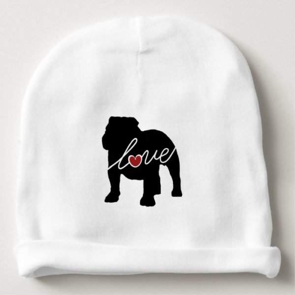 English Bulldog Love Baby Beanie