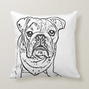 English bulldog pillow