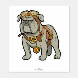 English bulldog pilot sticker