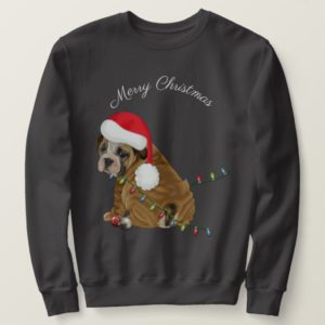 English Bulldog Puppy Christmas Sweatshirt