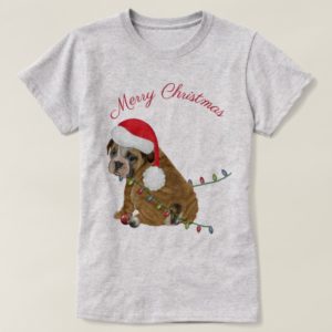 English Bulldog Puppy Christmas T-Shirt