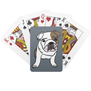 English Bulldog Puppy Pet Dogs Illustration Playing Cards