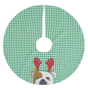 English Bulldog Rudolph Reindeer Brushed Polyester Tree Skirt