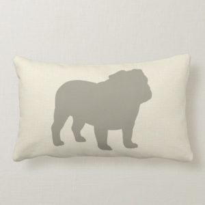 English Bulldog Silhouette Decorative Dog Lover's Lumbar Pillow