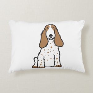 English Cocker Spaniel Dog Cartoon Accent Pillow