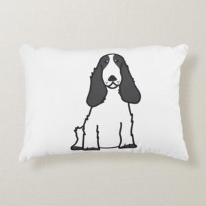 English Cocker Spaniel Dog Cartoon Decorative Pillow