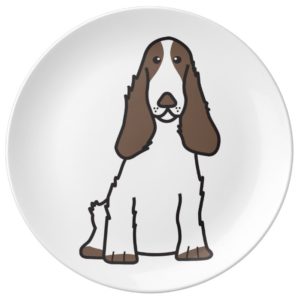 English Cocker Spaniel Dog Cartoon Plate