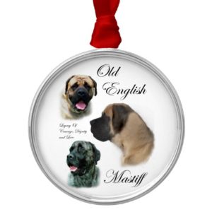 English Mastiff Art Metal Ornament