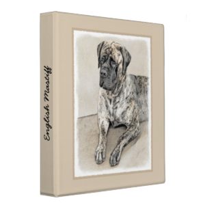 English Mastiff (Brindle) Painting - Original Dog Binder