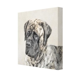 English Mastiff (Brindle) Painting - Original Dog Canvas Print