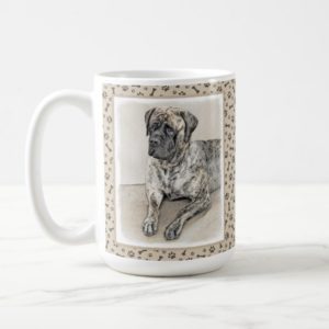 English Mastiff (Brindle) Painting - Original Dog Coffee Mug