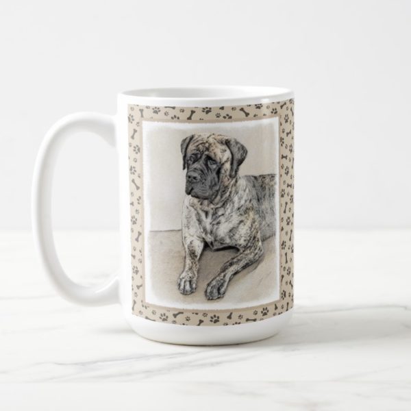 English Mastiff (Brindle) Painting - Original Dog Coffee Mug