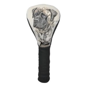 English Mastiff (Brindle) Painting - Original Dog Golf Head Cover