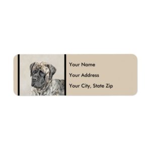 English Mastiff (Brindle) Painting - Original Dog Label