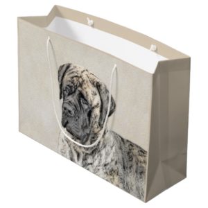 English Mastiff (Brindle) Painting - Original Dog Large Gift Bag