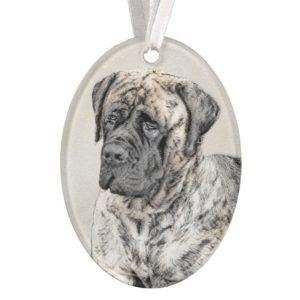 English Mastiff (Brindle) Painting - Original Dog Ornament